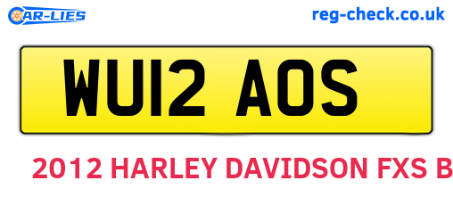 WU12AOS are the vehicle registration plates.