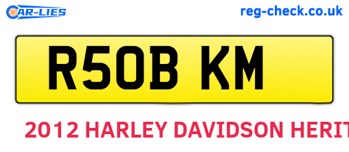 R50BKM are the vehicle registration plates.