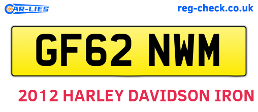 GF62NWM are the vehicle registration plates.