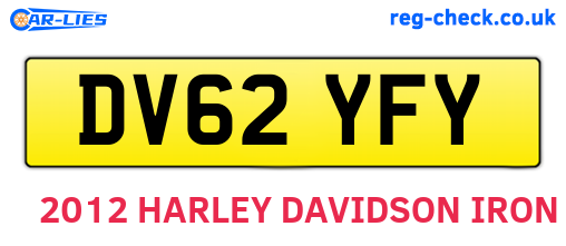 DV62YFY are the vehicle registration plates.