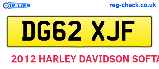 DG62XJF are the vehicle registration plates.