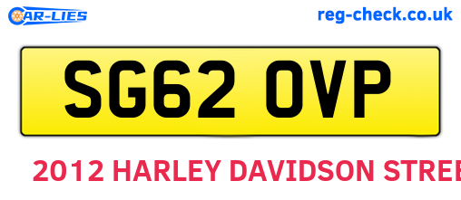 SG62OVP are the vehicle registration plates.