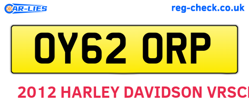OY62ORP are the vehicle registration plates.