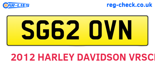 SG62OVN are the vehicle registration plates.