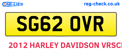 SG62OVR are the vehicle registration plates.