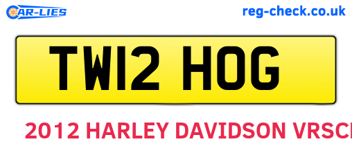 TW12HOG are the vehicle registration plates.