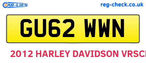 GU62WWN are the vehicle registration plates.