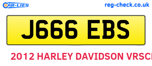 J666EBS are the vehicle registration plates.