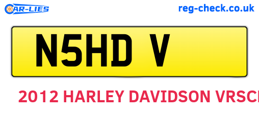 N5HDV are the vehicle registration plates.