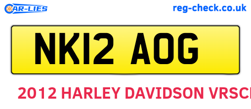 NK12AOG are the vehicle registration plates.