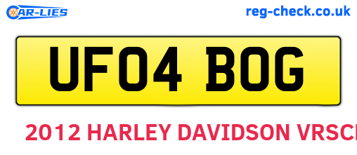 UF04BOG are the vehicle registration plates.