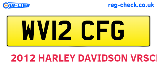 WV12CFG are the vehicle registration plates.