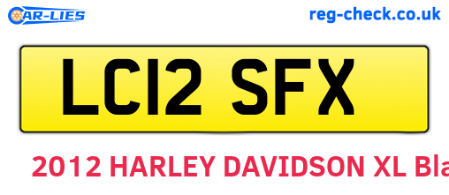 LC12SFX are the vehicle registration plates.