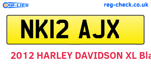 NK12AJX are the vehicle registration plates.