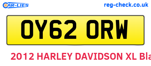 OY62ORW are the vehicle registration plates.