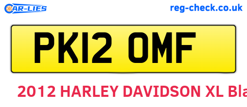 PK12OMF are the vehicle registration plates.