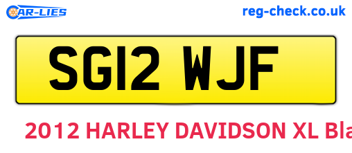SG12WJF are the vehicle registration plates.
