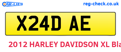 X24DAE are the vehicle registration plates.