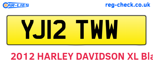 YJ12TWW are the vehicle registration plates.