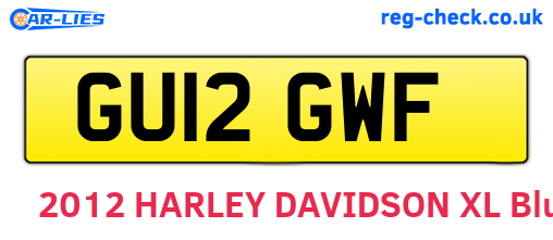 GU12GWF are the vehicle registration plates.