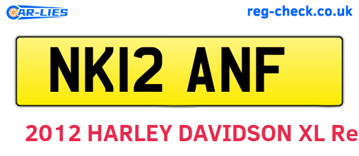 NK12ANF are the vehicle registration plates.