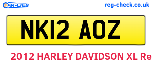 NK12AOZ are the vehicle registration plates.