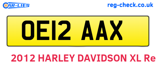 OE12AAX are the vehicle registration plates.