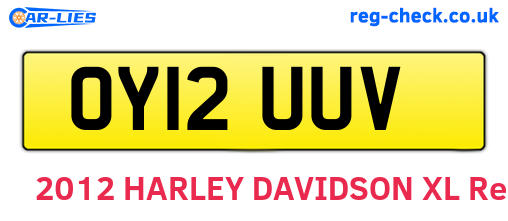 OY12UUV are the vehicle registration plates.