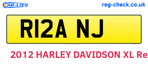 R12ANJ are the vehicle registration plates.