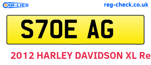 S70EAG are the vehicle registration plates.