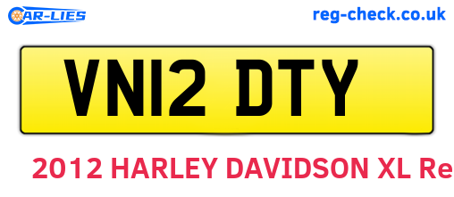 VN12DTY are the vehicle registration plates.