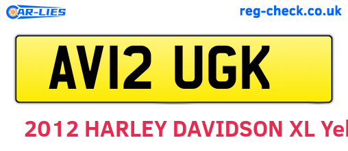 AV12UGK are the vehicle registration plates.