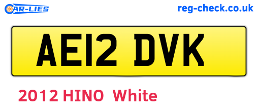 AE12DVK are the vehicle registration plates.