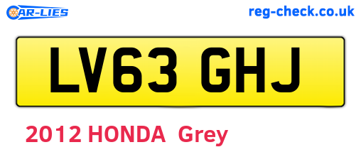 LV63GHJ are the vehicle registration plates.
