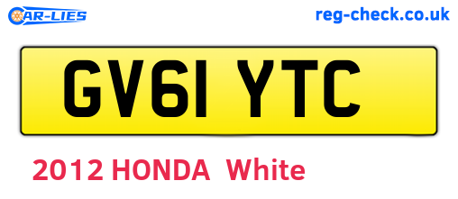 GV61YTC are the vehicle registration plates.