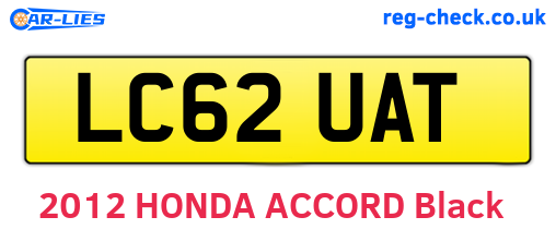 LC62UAT are the vehicle registration plates.