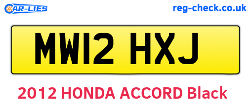 MW12HXJ are the vehicle registration plates.