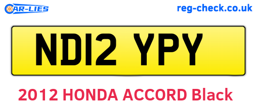 ND12YPY are the vehicle registration plates.