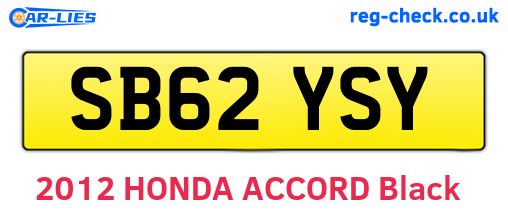 SB62YSY are the vehicle registration plates.