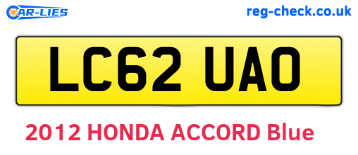 LC62UAO are the vehicle registration plates.