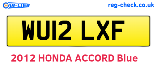 WU12LXF are the vehicle registration plates.