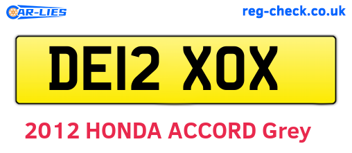 DE12XOX are the vehicle registration plates.