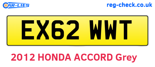 EX62WWT are the vehicle registration plates.