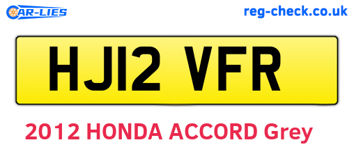 HJ12VFR are the vehicle registration plates.