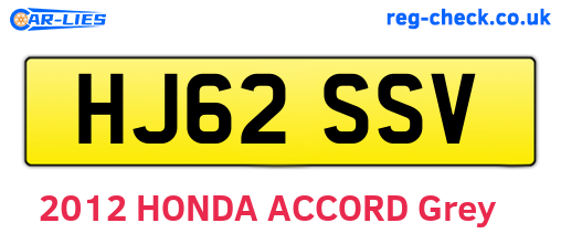 HJ62SSV are the vehicle registration plates.