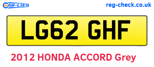 LG62GHF are the vehicle registration plates.