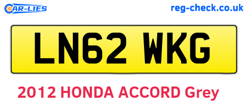 LN62WKG are the vehicle registration plates.