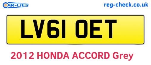 LV61OET are the vehicle registration plates.