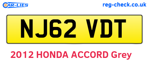 NJ62VDT are the vehicle registration plates.