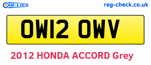 OW12OWV are the vehicle registration plates.